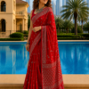 Red Mul Mul Cotton Saree